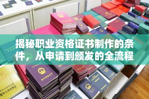浔阳揭秘职业资格证书制作的条件，从申请到颁发的全流程解析